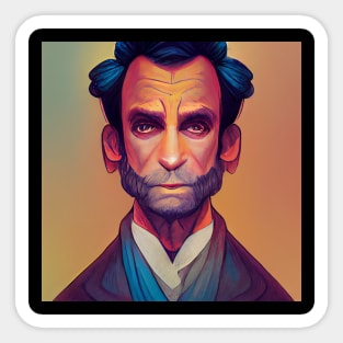 Abraham Lincoln Comics Design Sticker